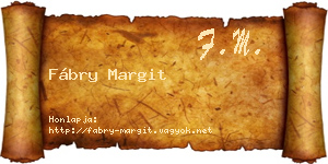 Fábry Margit névjegykártya